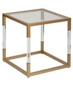 Grayson Lane Gold Acrylic Rectangular End Table -GRAYSON LANE shop 330857534 AlternateImage5 l