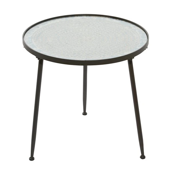 Grayson Lane Vintage Black Metal Round End Table 5 Grayson Lane Vintage Black Metal Round End Table - Image 5