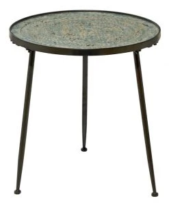Grayson Lane Vintage Black Metal Round End Table