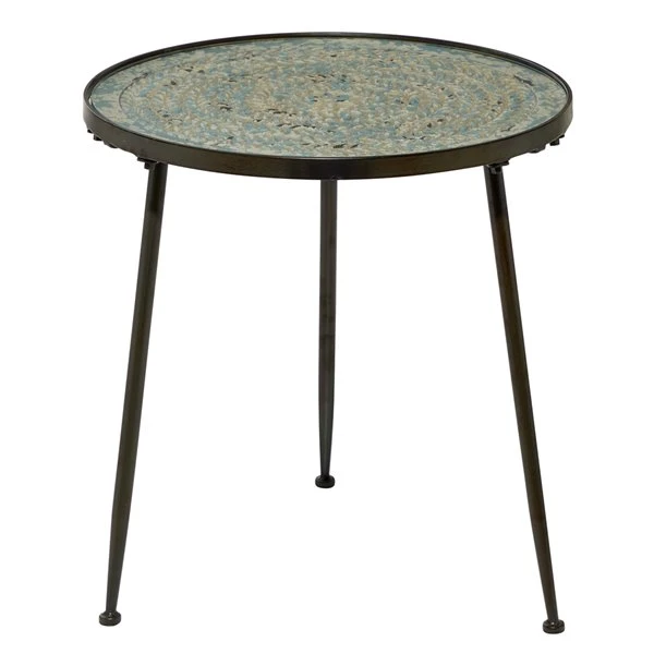 Grayson Lane Vintage Black Metal Round End Table 1 Grayson Lane Vintage Black Metal Round End Table