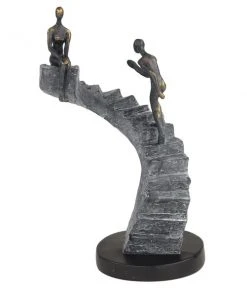 GRAYSON LANE 14 In. x 8 In. Modern Sculpture Black Resin Couple
