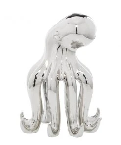 GRAYSON LANE 17 In. x 11 In. Glam Octopus Sculpture Silver Porcelain -GRAYSON LANE shop 330857565 AlternateImage3 l