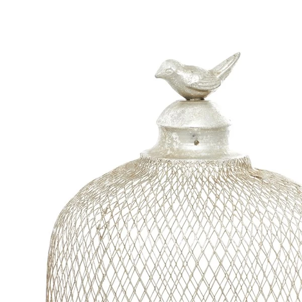 GRAYSON LANE Set of 2 17 In., 12 In. Contemporary Lantern Silver Metal 4 GRAYSON LANE Set of 2 17 In., 12 In. Contemporary Lantern Silver Metal - Image 4