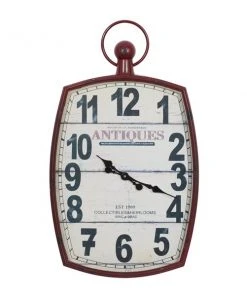 GRAYSON LANE 33 In. x 19 In. Vintage Wall Clock White Metal