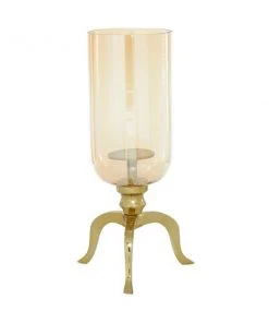 GRAYSON LANE 18 In. x 13 In. Traditional Candlestick Holders Gold Aluminu