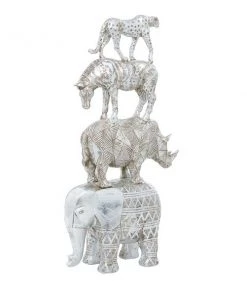 GRAYSON LANE 10 In. x 20 In. Glam Sculpture Silver Resin