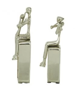 GRAYSON LANE Set of 2 12.5 In., 14.5 In. Silver Modern Musician Sculpture -GRAYSON LANE shop 330857595 AlternateImage3 l