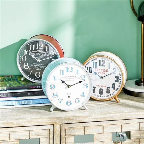 GRAYSON LANE 9 In. x 9 In. Traditional Clock Multi Colored Metal 2 GRAYSON LANE 9 In. x 9 In. Traditional Clock Multi Colored Metal - Image 2