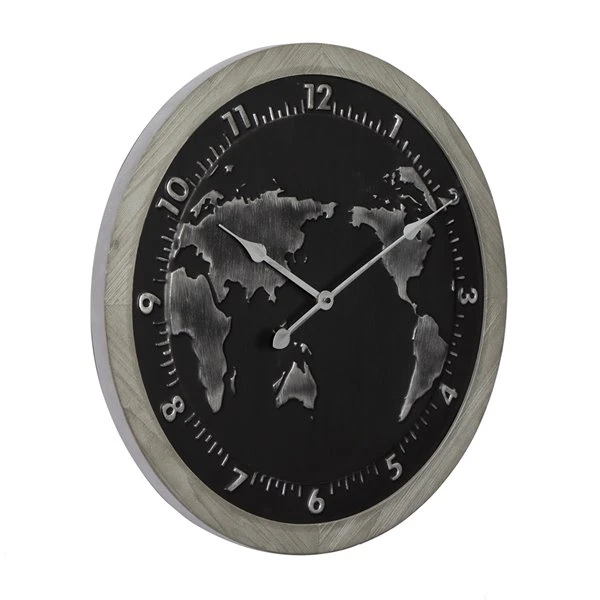 GRAYSON LANE 25 In. x 25 In. Vintage Wall Clock Black Metal 5 GRAYSON LANE 25 In. x 25 In. Vintage Wall Clock Black Metal - Image 5