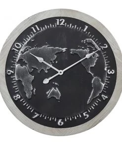 GRAYSON LANE 25 In. x 25 In. Vintage Wall Clock Black Metal