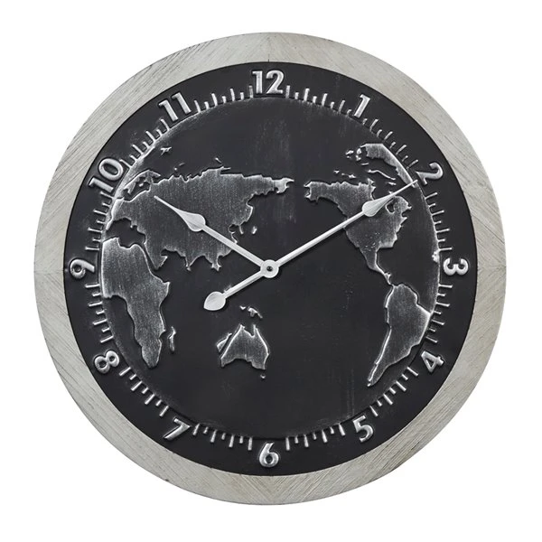 GRAYSON LANE 25 In. x 25 In. Vintage Wall Clock Black Metal 1 GRAYSON LANE 25 In. x 25 In. Vintage Wall Clock Black Metal