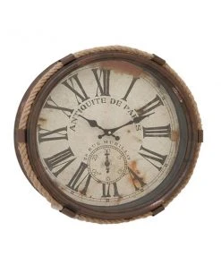 GRAYSON LANE 17 In. x 17 In. Coastal Wall Clock White Metal