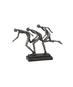 GRAYSON LANE 11 In. x 16 In. Modern Sculpture Silver Resin Running