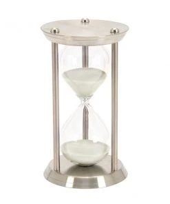 GRAYSON LANE 12 In. x 7 In. x 7 In. Glam Timer Silver Metal