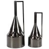 GRAYSON LANE Set of 2 17 In., 22 In. Glam Vase Black Metal