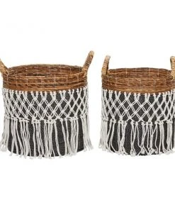 GRAYSON LANE Set of 2 19 In., 18 In. Bohemian Storage Basket Black Banana -GRAYSON LANE shop 330857632 AlternateImage5 l