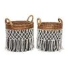 GRAYSON LANE Set of 2 19 In., 18 In. Bohemian Storage Basket Black Banana