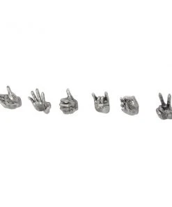 GRAYSON LANE Set of 6 5 In. x 5 In. Silver Modern Hand Sculpture Polyston -GRAYSON LANE shop 330857634 AlternateImage3 l