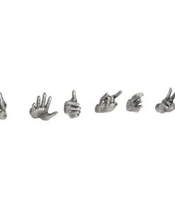 GRAYSON LANE Set of 6 5 In. x 5 In. Silver Modern Hand Sculpture Polyston -GRAYSON LANE shop 330857634 AlternateImage4 l