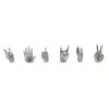 GRAYSON LANE Set of 6 5 In. x 5 In. Silver Modern Hand Sculpture Polyston