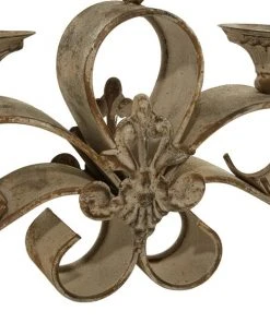 GRAYSON LANE 11 In. x 23 In. Rustic Candlestick Holders Grey Iron -GRAYSON LANE shop 330857639 AlternateImage4 l