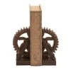 GRAYSON LANE Set of 2 7 In. x 5 In. Brown Industrial Gear Bookends Polyst