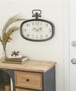 GRAYSON LANE 16 In. x 18 In. Vintage Wall Clock White Metal -GRAYSON LANE shop 330857645 AlternateImage2 l