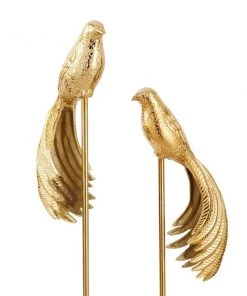 GRAYSON LANE Set of 2 32 In., 27 In. Gold Eclectic Bird Sculpture Aluminu -GRAYSON LANE shop 330857648 AlternateImage2 l