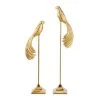 GRAYSON LANE Set of 2 32 In., 27 In. Gold Eclectic Bird Sculpture Aluminu