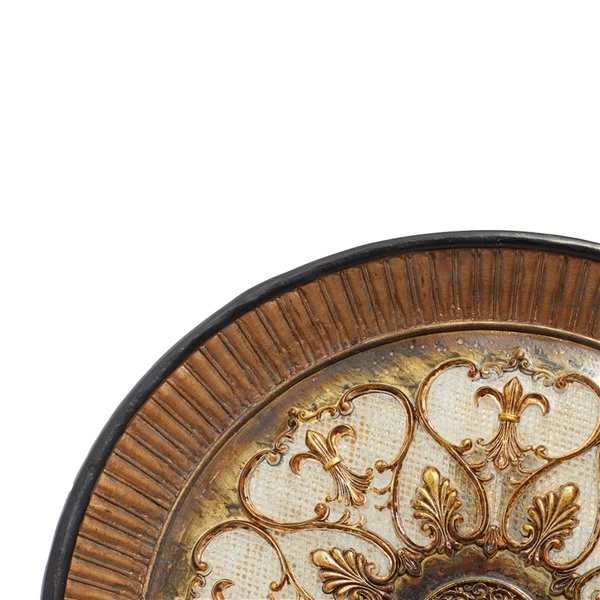 GRAYSON LANE 1 In. x 16 In. Traditional Decorative Plate Stand Gold Polys 3 GRAYSON LANE 1 In. x 16 In. Traditional Decorative Plate Stand Gold Polys - Image 3