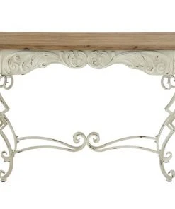 Grayson Lane 32 In. x 42 In. Farmhouse Console Table White M