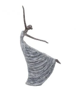 GRAYSON LANE 21 In. x 12 In. Traditional Sculpture Grey Polystone Dancer