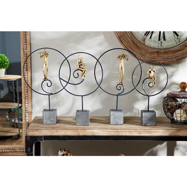 GRAYSON LANE Set of 4 21, 21, 20, 17 In. Gold Modern People Sculpture Res 2 GRAYSON LANE Set of 4 21, 21, 20, 17 In. Gold Modern People Sculpture Res - Image 2