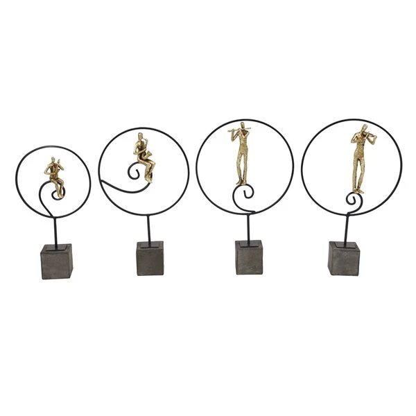 GRAYSON LANE Set of 4 21, 21, 20, 17 In. Gold Modern People Sculpture Res 5 GRAYSON LANE Set of 4 21, 21, 20, 17 In. Gold Modern People Sculpture Res - Image 5