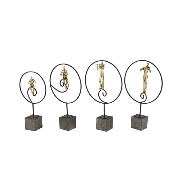 GRAYSON LANE Set of 4 21, 21, 20, 17 In. Gold Modern People Sculpture Res 1 GRAYSON LANE Set of 4 21, 21, 20, 17 In. Gold Modern People Sculpture Res