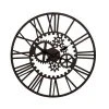 GRAYSON LANE 32 In. x 32 In. Industrial Wall Clock Black Metal