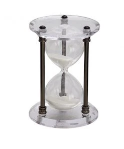 GRAYSON LANE 9 In. x 6 In. x 6 In. Glam Timer Black Glass