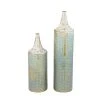 GRAYSON LANE Set of 2 25 In., 18 In. Rustic Vase Turquoise Metal