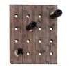 GRAYSON LANE 25 In. x 21 In. Rustic Wine Holder Rack Brown Wood