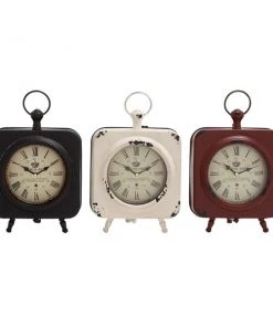 GRAYSON LANE 10 In. x 8 In. Vintage Clock Multi Colored Metal