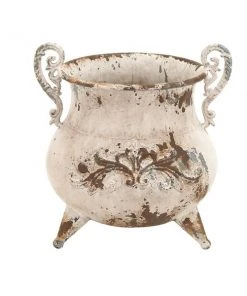 GRAYSON LANE 11 In. x 11 In. Vintage Vase White Metal