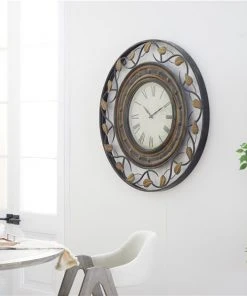 GRAYSON LANE 36 In. x 36 In. Rustic Wall Clock Brown Metal 7 GRAYSON LANE 36 In. x 36 In. Rustic Wall Clock Brown Metal -GRAYSON LANE shop 330857705 AlternateImage2 l