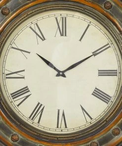 GRAYSON LANE 36 In. x 36 In. Rustic Wall Clock Brown Metal 8 GRAYSON LANE 36 In. x 36 In. Rustic Wall Clock Brown Metal -GRAYSON LANE shop 330857705 AlternateImage3 l