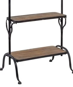 GRAYSON LANE 72 In. x 38 In. Industrial Coat Rack Black Metal and Wood -GRAYSON LANE shop 330857707 AlternateImage3 l