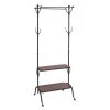 GRAYSON LANE 72 In. x 38 In. Industrial Coat Rack Black Metal and Wood