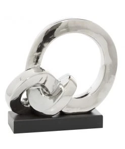 GRAYSON LANE 12 In. x 12 In. Contemporary Abstract Sculpture Silver Porce