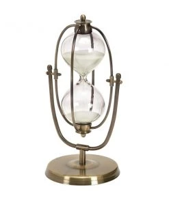 GRAYSON LANE 6 In. x 13 In. x 6 In. Glam Timer Brass Metal