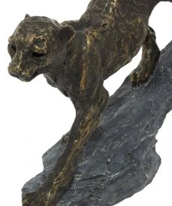 GRAYSON LANE 13 In. x 9 In. Rustic Leopard Sculpture Black Resin -GRAYSON LANE shop 330857711 AlternateImage2 l