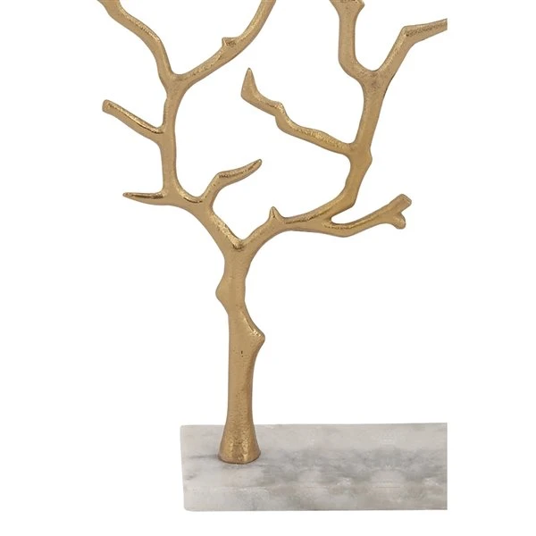 GRAYSON LANE 13 In. x 9 In. Modern Jewelry Stand Gold Marble and Aluminum 3 GRAYSON LANE 13 In. x 9 In. Modern Jewelry Stand Gold Marble and Aluminum - Image 3