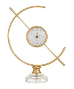GRAYSON LANE 16 In. x 13 In. Modern Clock Gold Iron
